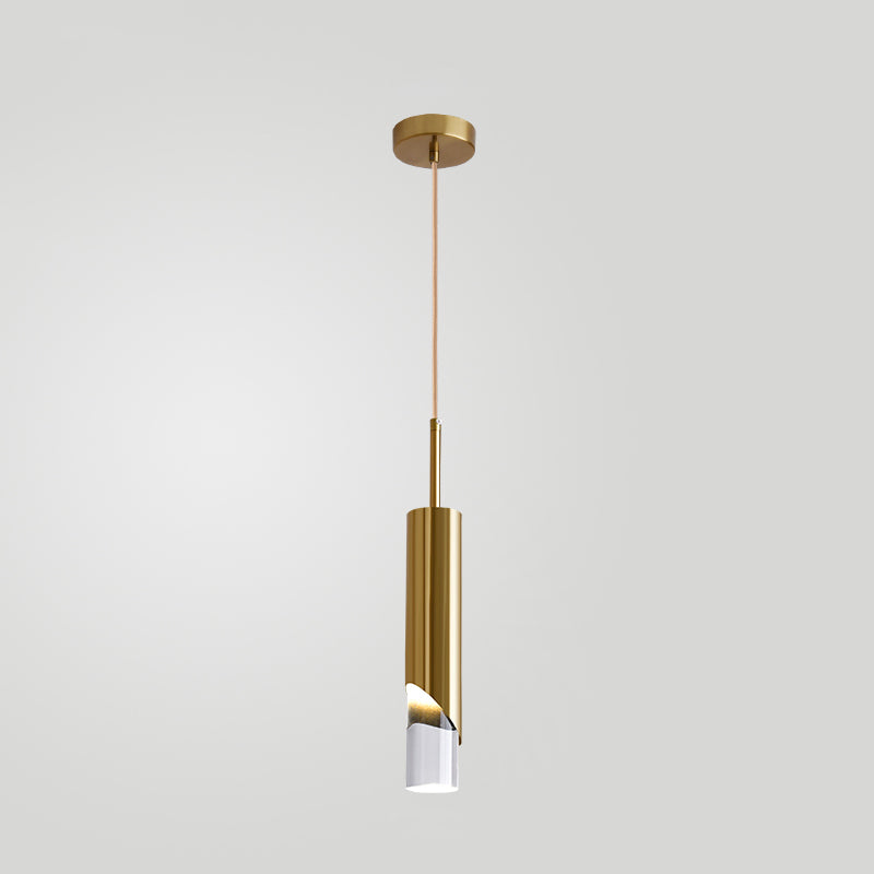 Électroplaque LED PRENDANT LED ALUMINUM Dans un style créatif moderne de style cylindroid en acrylique lampe