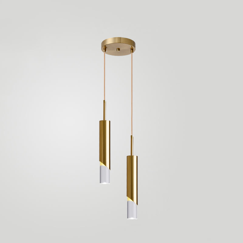 Électroplaque LED PRENDANT LED ALUMINUM Dans un style créatif moderne de style cylindroid en acrylique lampe