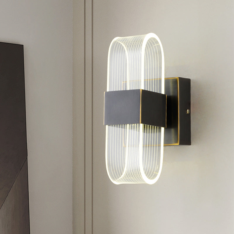 Metal Square Sconce Light Modernism LED Black Wall Mounted Lighting for Living Room