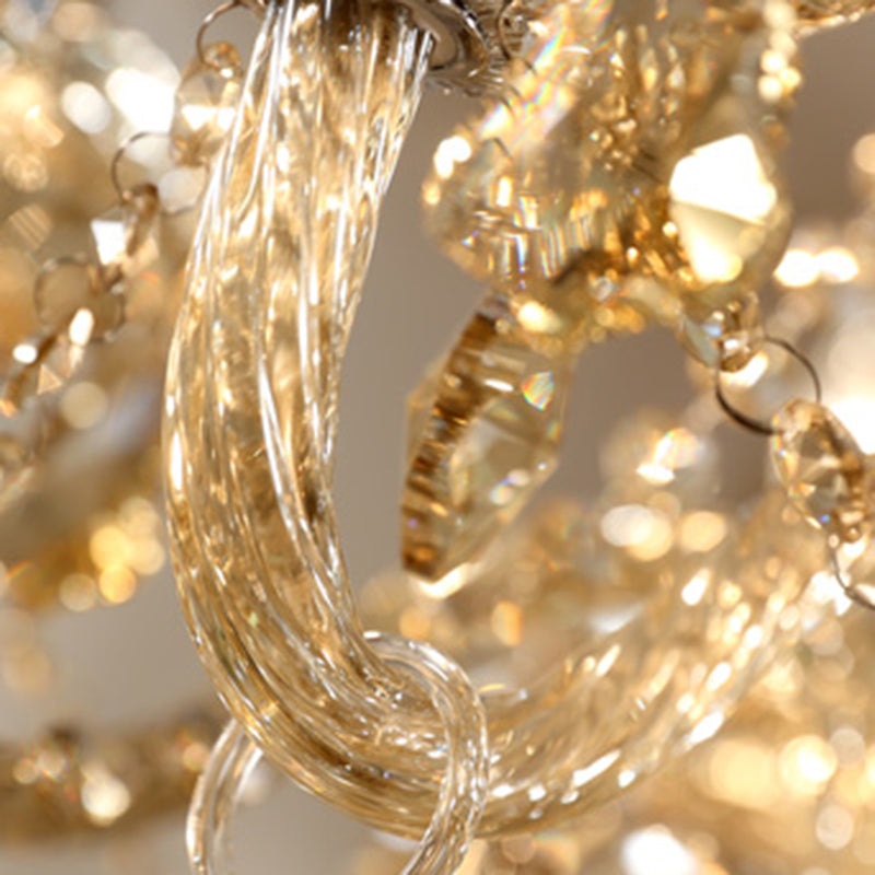 Traditional Luxury Candle Pendant Light Glass Chandelier with Crystal Decoration