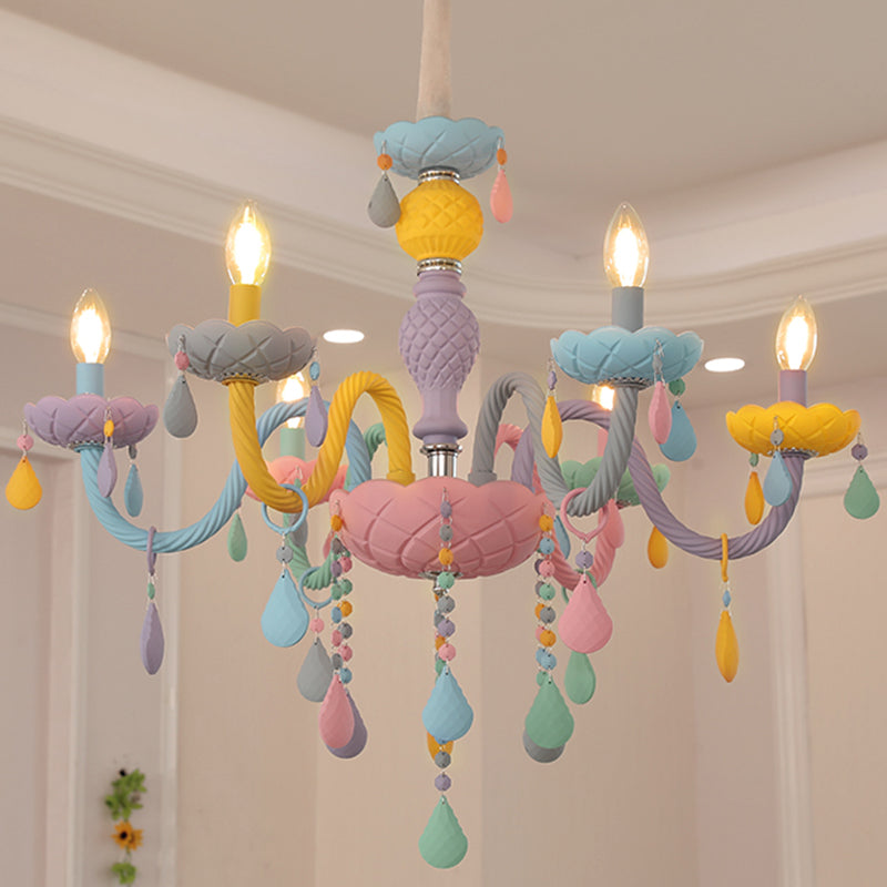 Luces colgantes de color multicolor de techo de metal moderno para la habitación de los niños