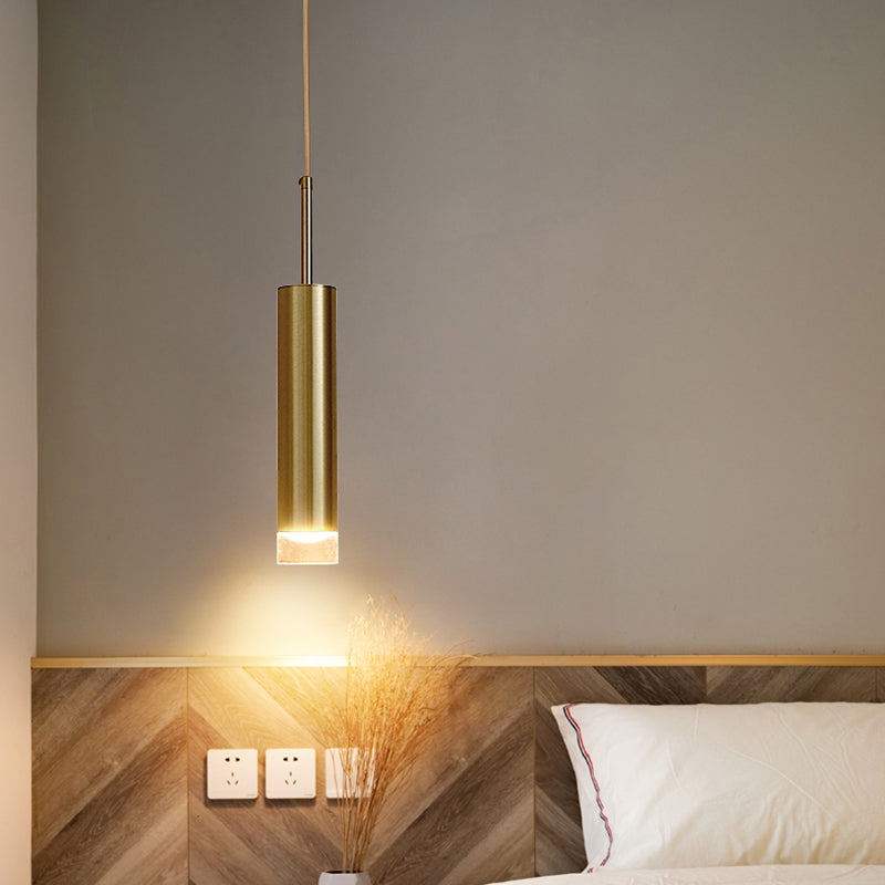 Lampe suspendue à LED cylindroïde en aluminium dans la simplicité moderne pendentif acrylique pour les espaces intérieurs