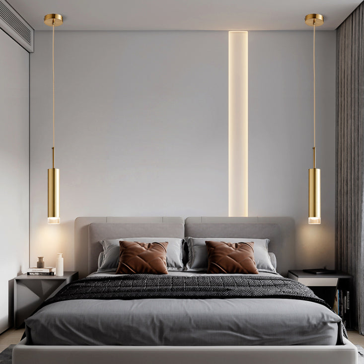 Lampe suspendue à LED cylindroïde en aluminium dans la simplicité moderne pendentif acrylique pour les espaces intérieurs