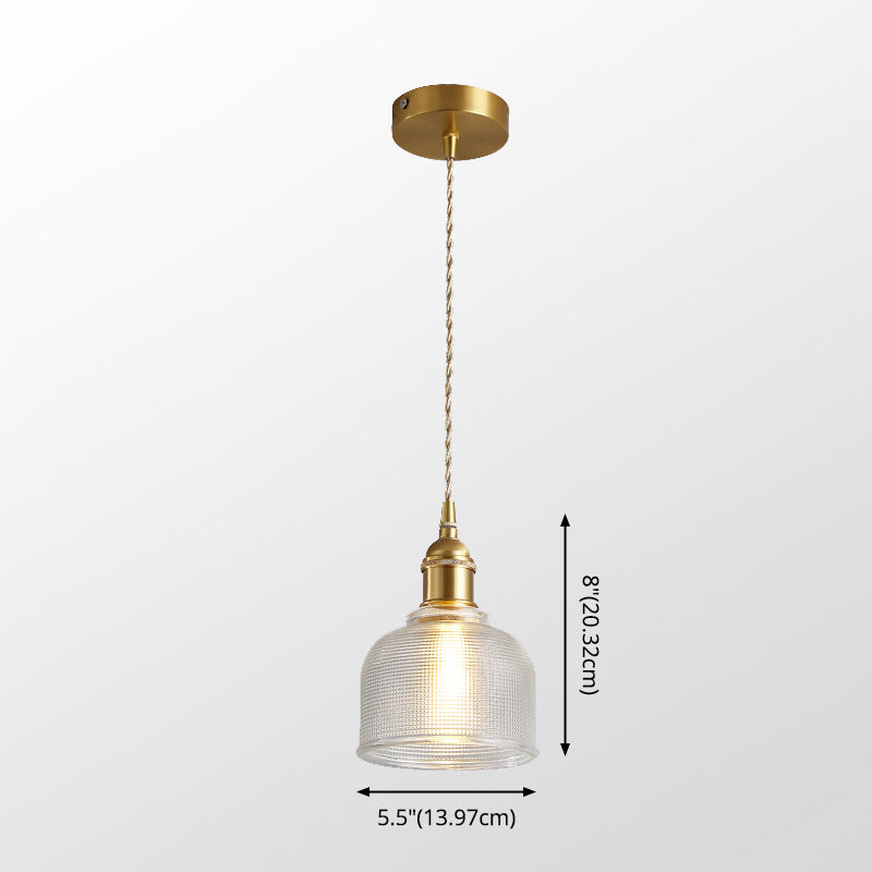 Glass Industrial Pendant Light 1-Light Hanging Ceiling Light for Bedroom
