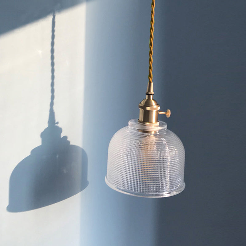 Glass Industrial Pendant Light 1-Light Hanging Ceiling Light for Bedroom