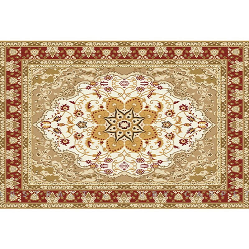 Shabby Chic Living Room Rug Tribal Print Area Rug Polyester Non-Slip Backing Area Carpet