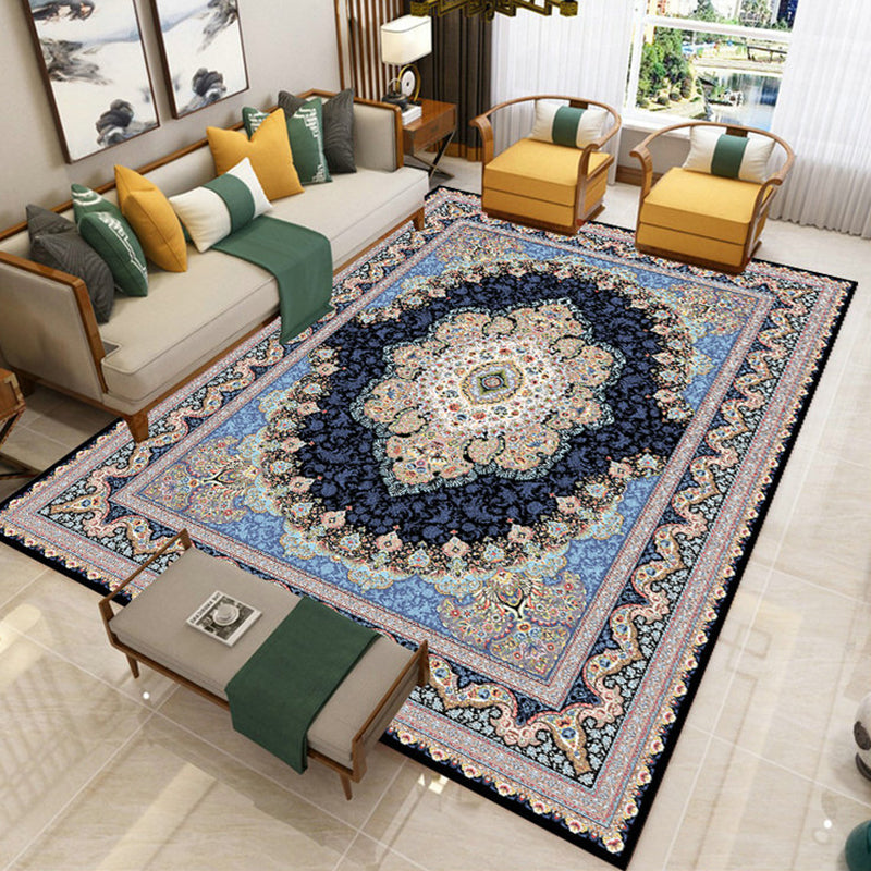 Tapis classique tapis antique de conception florale tapis de support antidérapant polyester pour la décoration intérieure