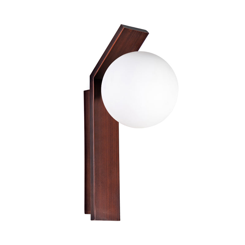 1 Glühbirnen Esszimmer Wandlampe moderne Bronze/Kupferleuchte Leuchte mit Ballmilchglas Schatten