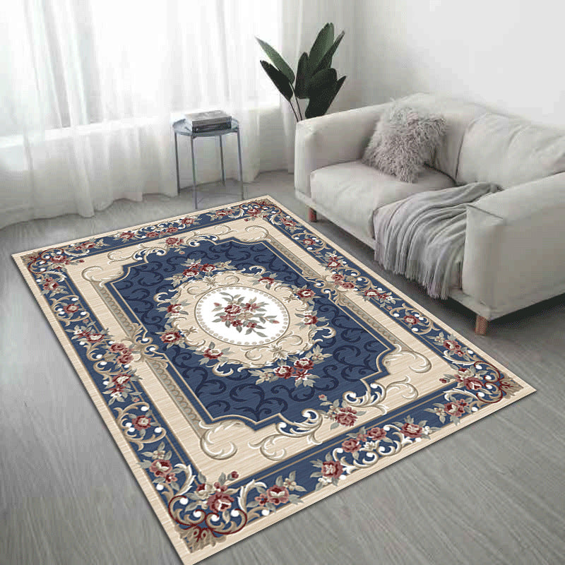 Médaillon blanc Médaillon Polyester vintage Tapis d'intérieur Tapis de support anti-split pour le salon