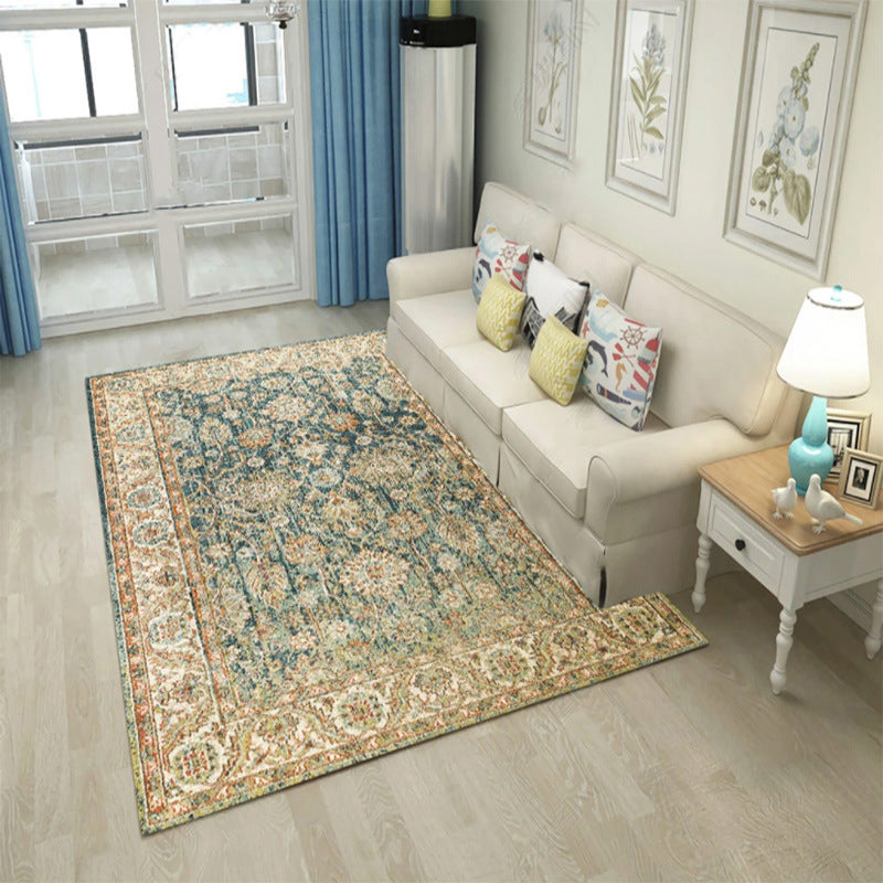 Tapis gris médaillon intérieur polyester tapis de tapis vintage de tapis lavable pour chambre intérieure