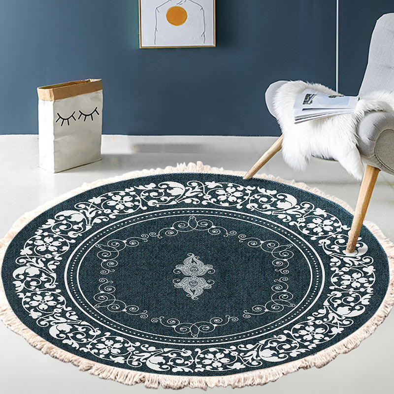 Veelkleurige woonkamer ronde vloerkleed nostalgia gebied tapijt polyester tapijt met niet-slipachter