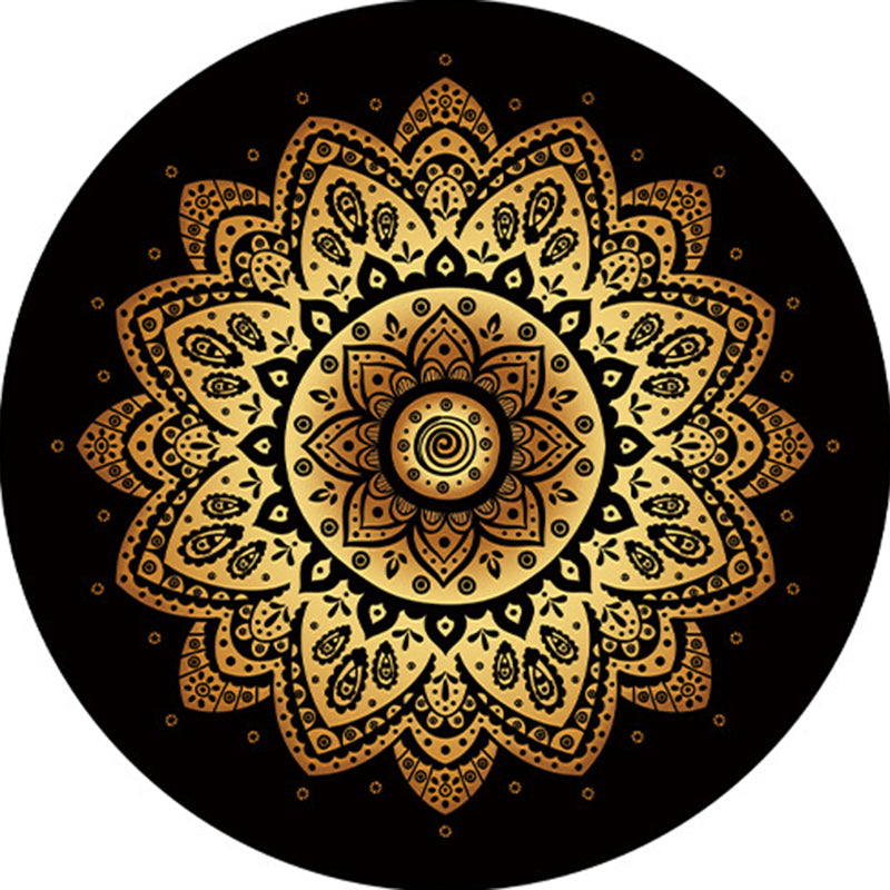 Shabby Chic Black Tone Area Rug Polyester Carpet Stain Resistant Carpet for Living Room
