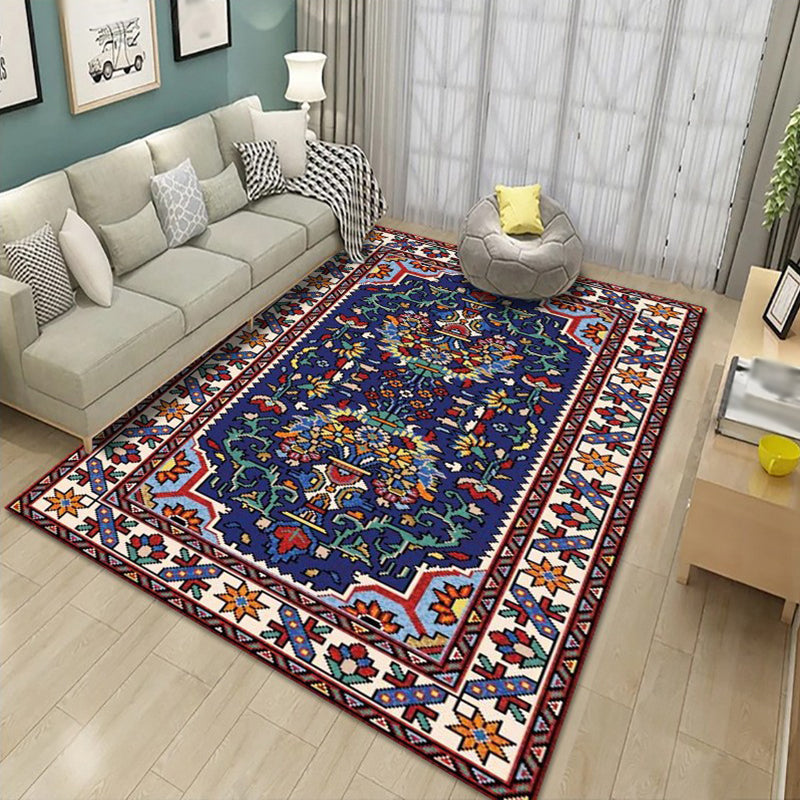 Midden-eeuwse woonkamer tapijt nostalgie bloemenprint tapijten Polyester antislip rugtapijt tapijt