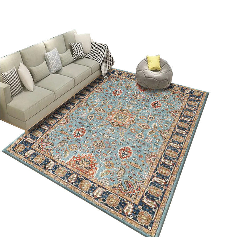 Midden-eeuwse woonkamer tapijt nostalgie bloemenprint tapijten Polyester antislip rugtapijt tapijt