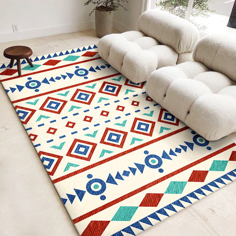 Shabby Chic Living Room Rug Victorian Carpet Polyester Carpet with Non-Slip Backing