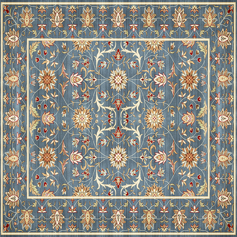 Square Normatic Tribe Rug Moroccan Carpet Polyester Stain Resistant Area Carpet for Living Room