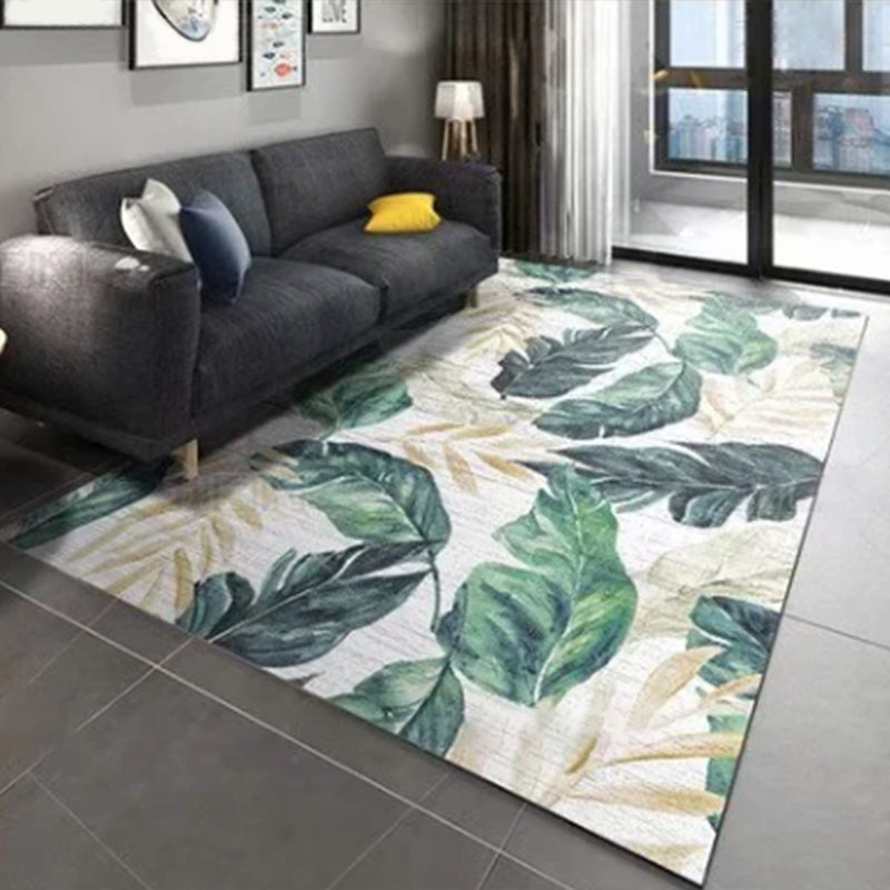 Modern Geometric Pattern Carpet Blue Polyester Area Rug Non-Slip Backing Rug for Home Decor