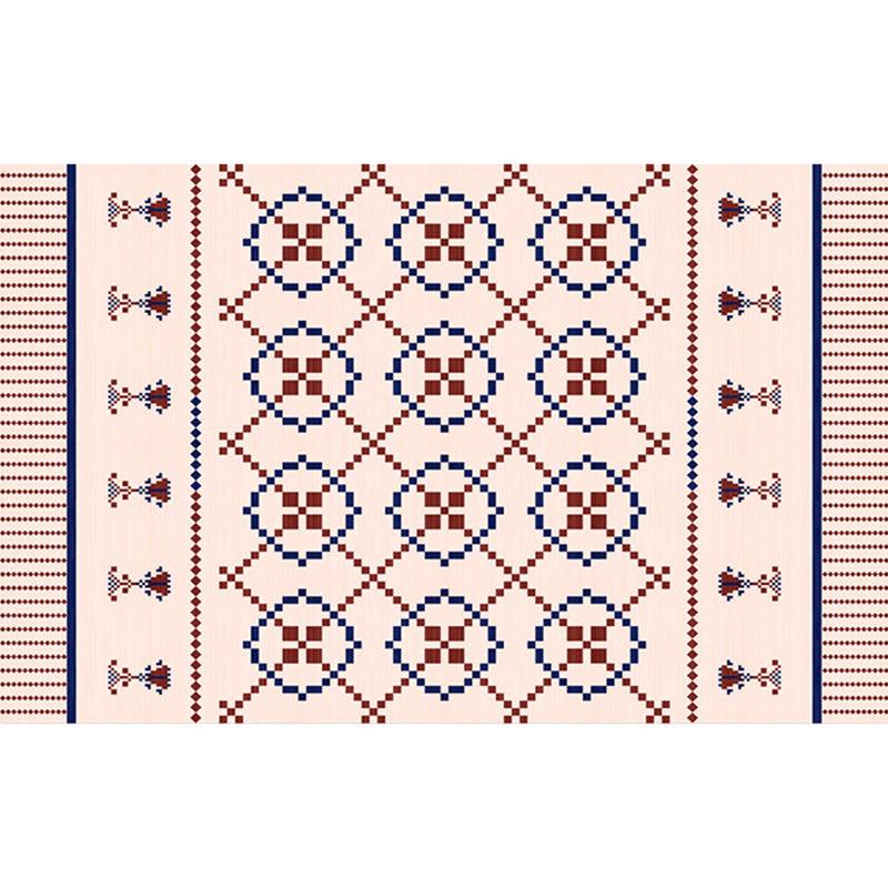 Classic Indoor Rug Geometry Design Polyester Area Carpet Non-Slip Backing Carpet for Home Decoration