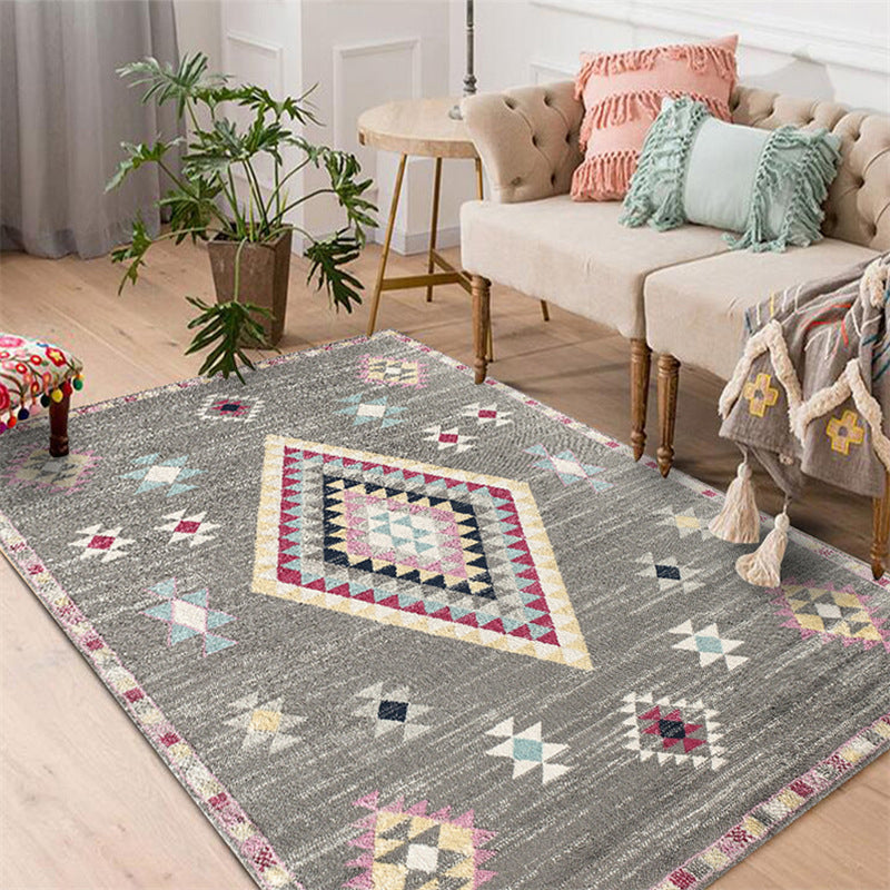 Black Geometric Carpet Polyester Minimalist Indoor Rug Anti-Split Area Carpet for Home Decoration