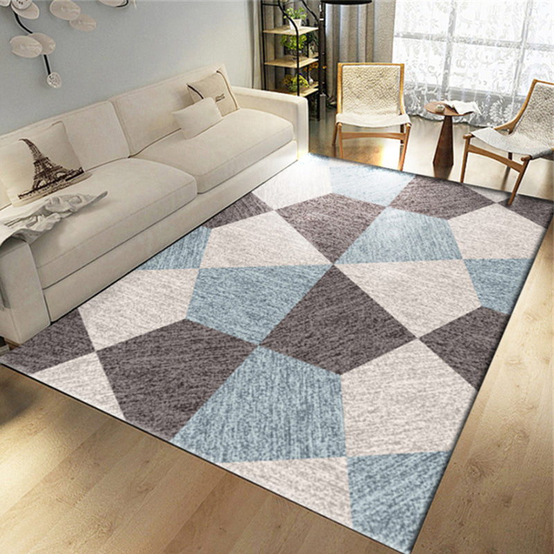Black Geometric Carpet Polyester Minimalist Indoor Rug Anti-Split Area Carpet for Home Decoration