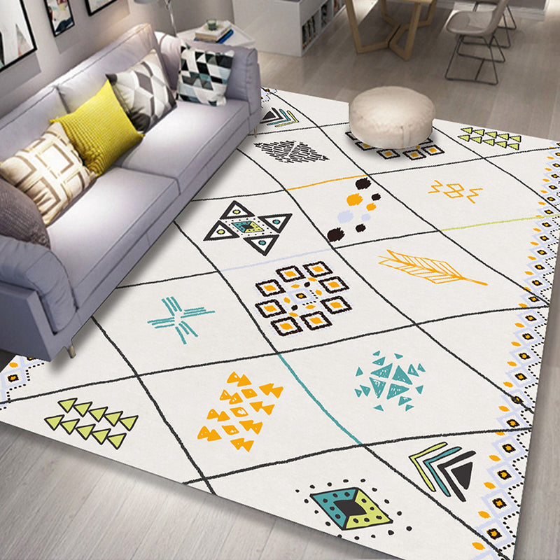 Vintage Home Decoration Rug Harlequin Print Polyester Indoor Carpet Non-Slip Backing Area Rug