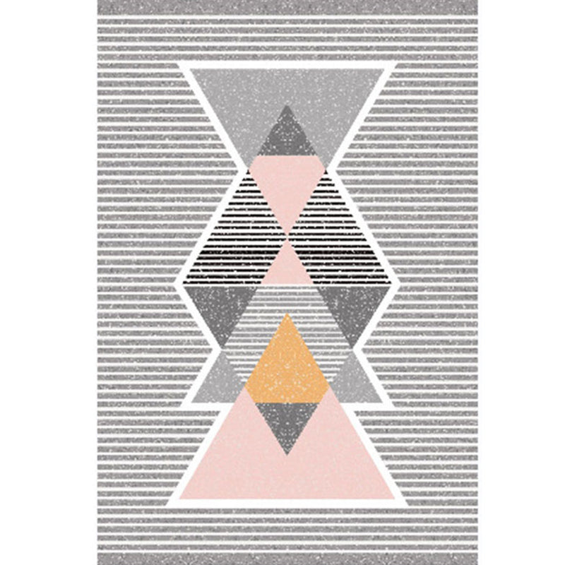 Tan Casual Indoor Carpet Polyester Geometric Area Rug Washable Carpet for Indoor Room