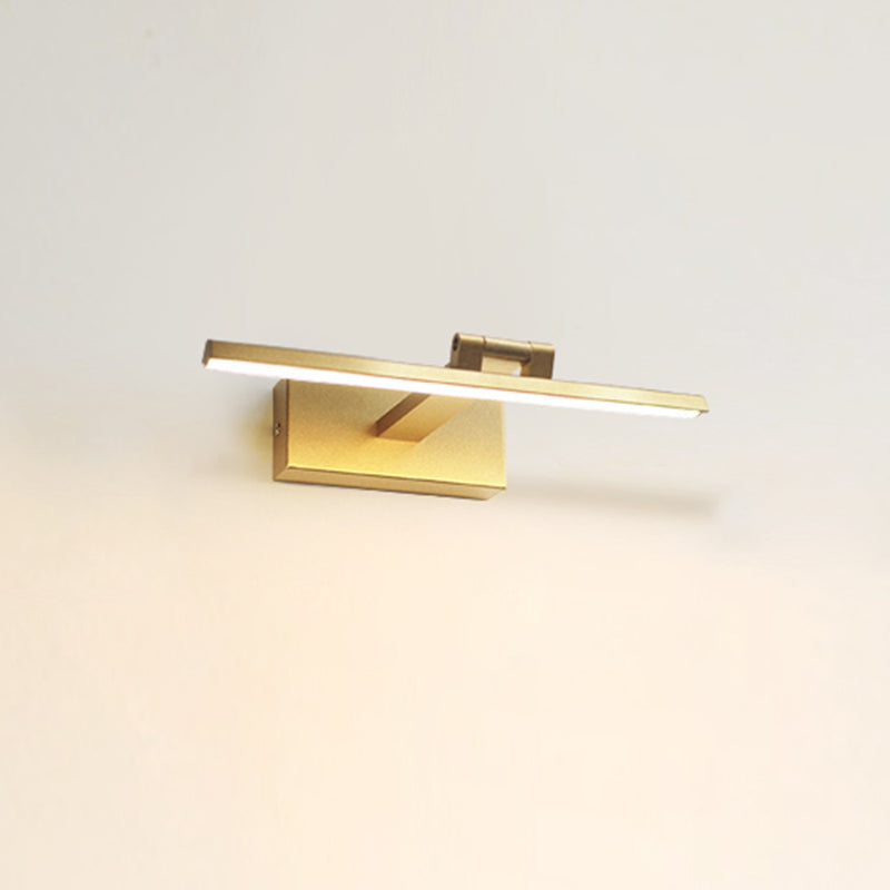 Gold Linear LED Wall Lamp in Modern Concise Style Aluminium Indoor Wall Sconce with Silicone Shade