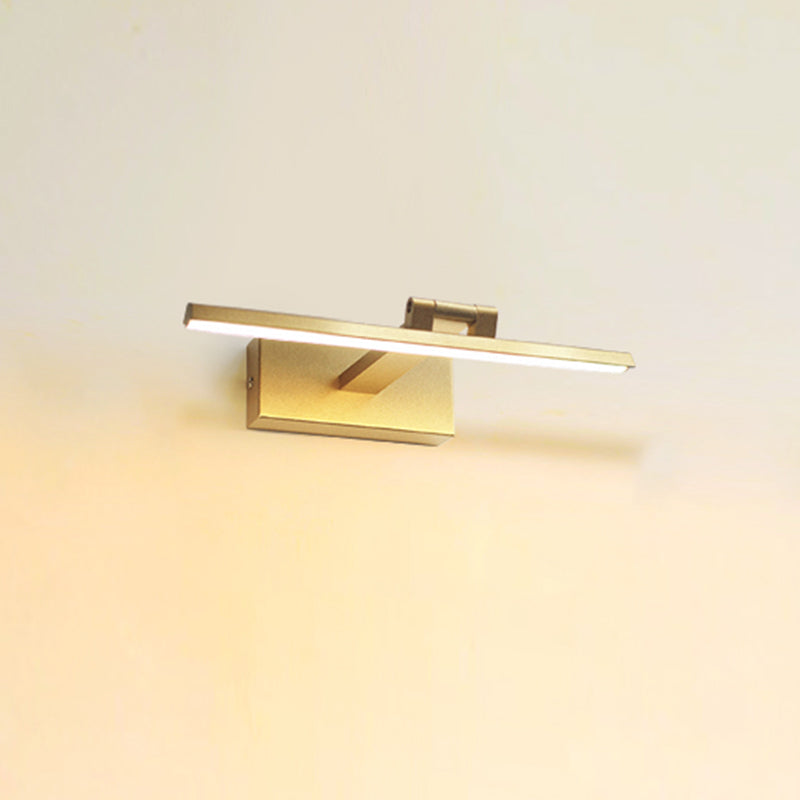 Gold Linear LED Wall Lamp in Modern Concise Style Aluminium Indoor Wall Sconce with Silicone Shade