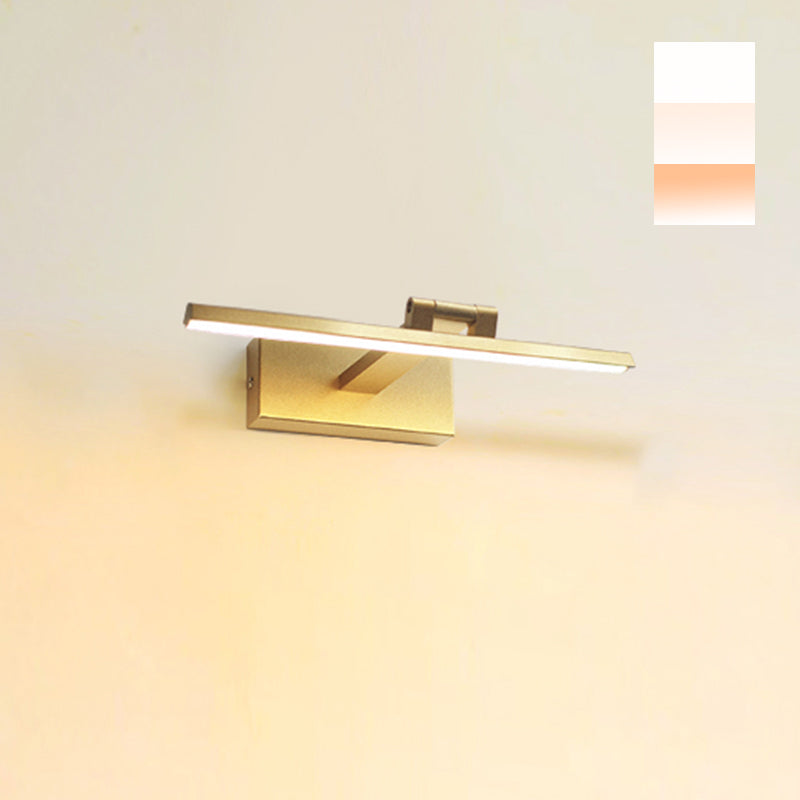 Gold Linear LED Wall Lamp in Modern Concise Style Aluminium Indoor Wall Sconce with Silicone Shade