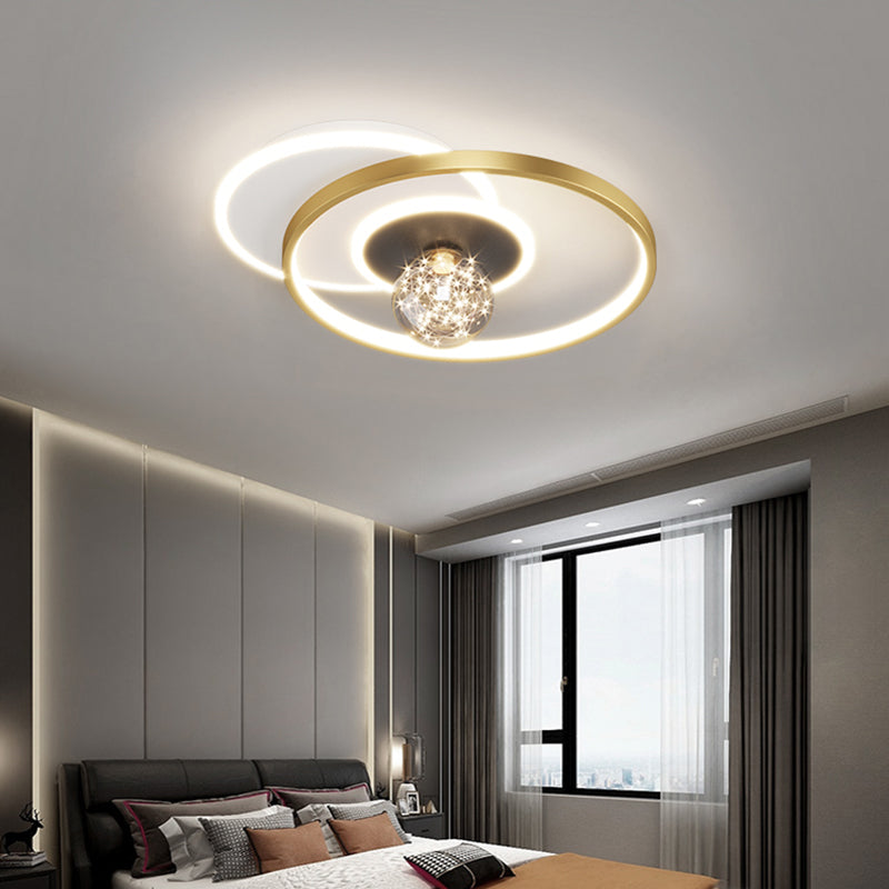 Plafonnier de chambre rond moderne encastré en métal