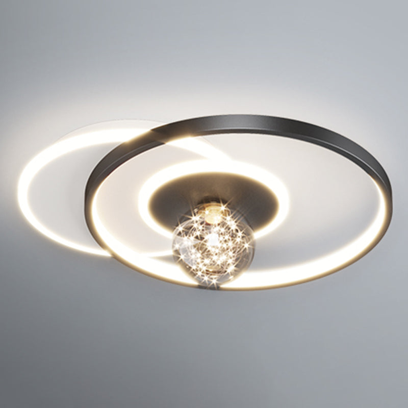 Plafonnier de chambre rond moderne encastré en métal