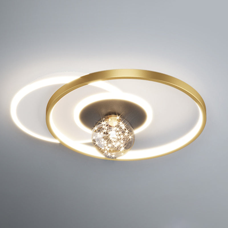 Plafonnier de chambre rond moderne encastré en métal