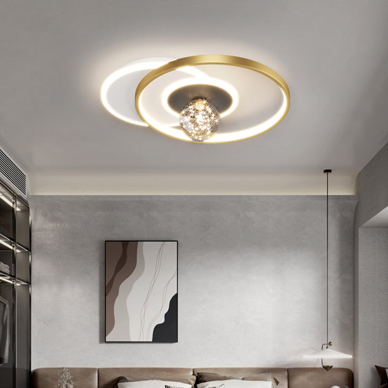 Plafonnier de chambre rond moderne encastré en métal