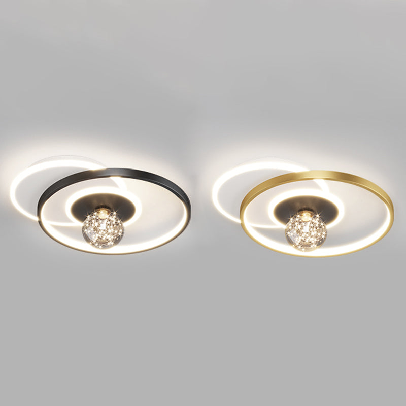 Plafonnier de chambre rond moderne encastré en métal