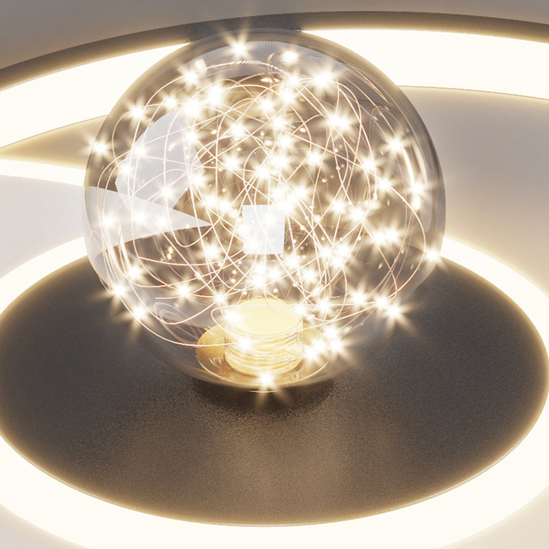 Plafonnier de chambre rond moderne encastré en métal