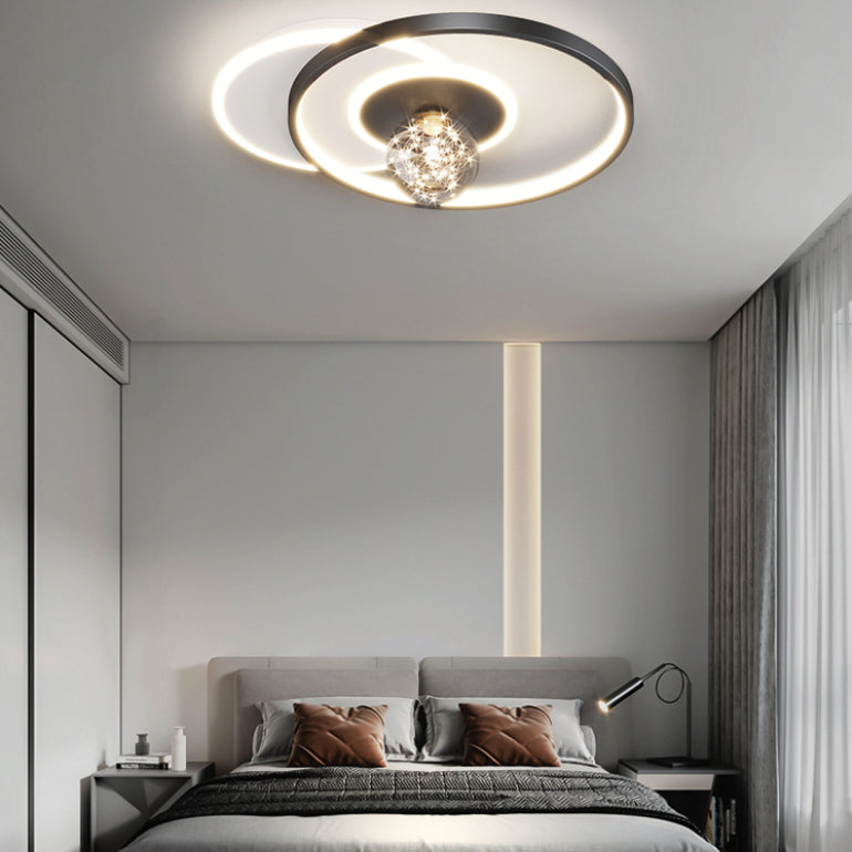 Plafonnier de chambre rond moderne encastré en métal