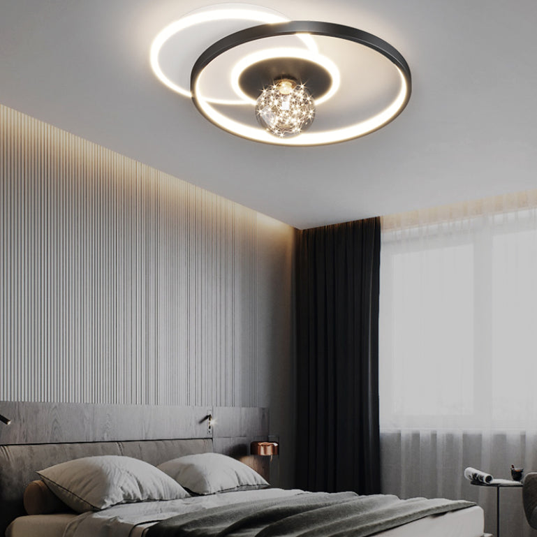 Plafonnier de chambre rond moderne encastré en métal