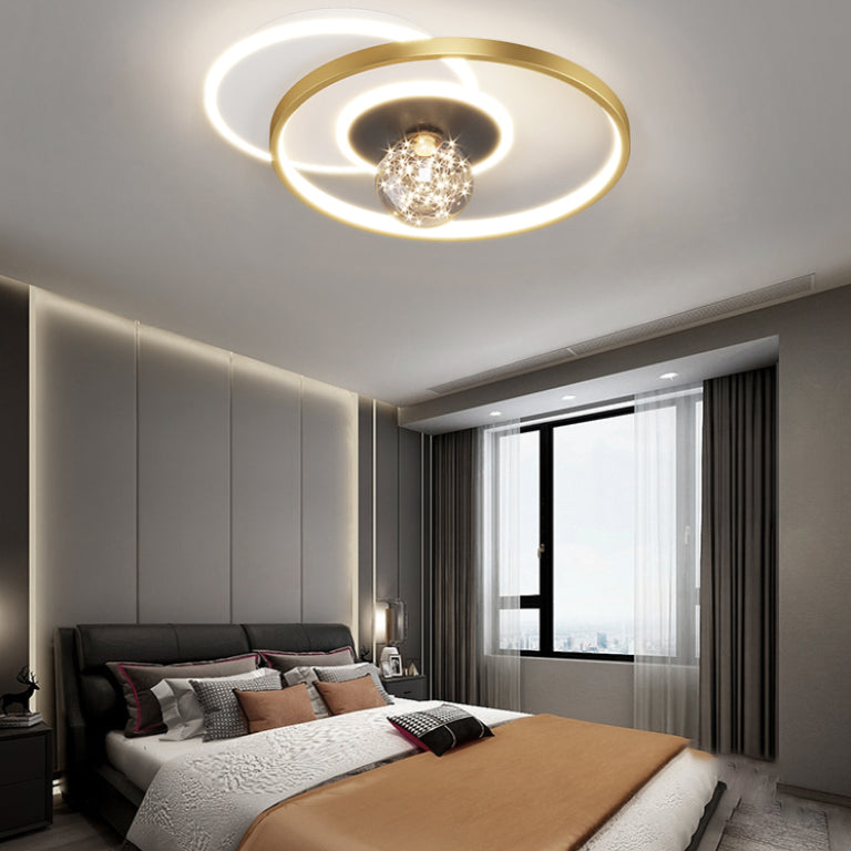 Plafonnier de chambre rond moderne encastré en métal