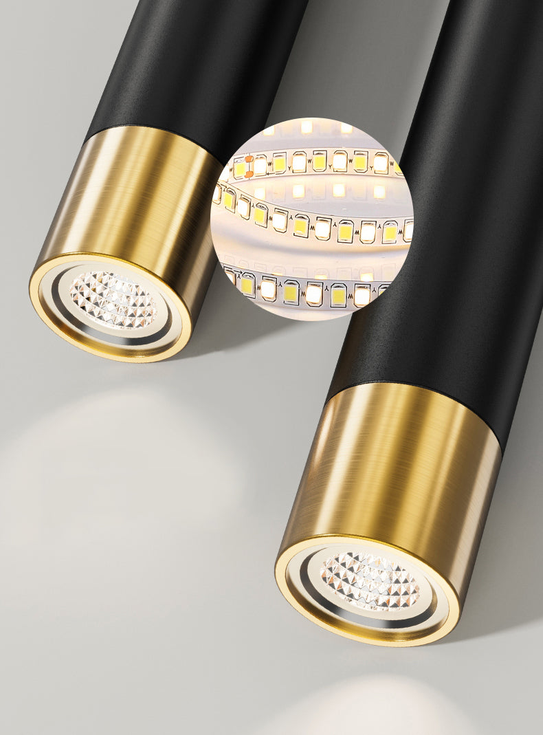 Acrylic Black LED Island Light in Modern Simplicity Aluminium Linear Pendant Light for Dining Room