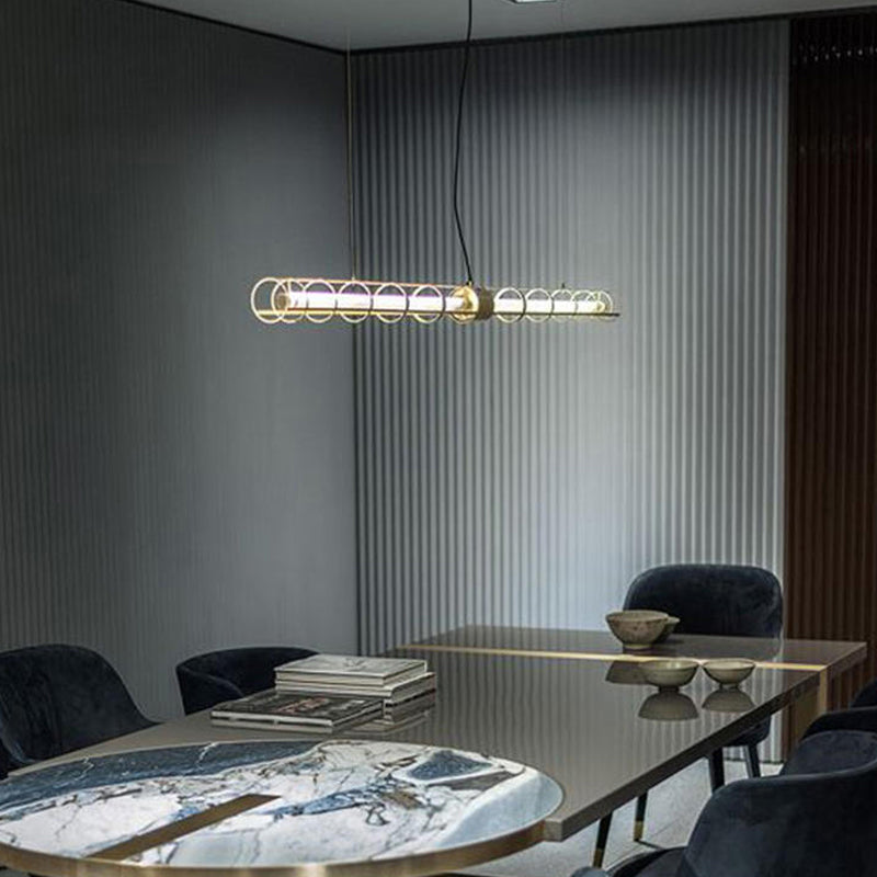 Luci a sospensione contemporanea illuminazione isola lineare lampada sospesa in oro