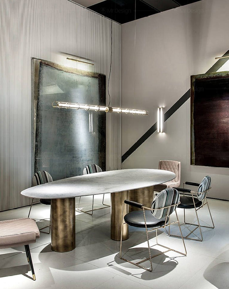 Luci a sospensione contemporanea illuminazione isola lineare lampada sospesa in oro