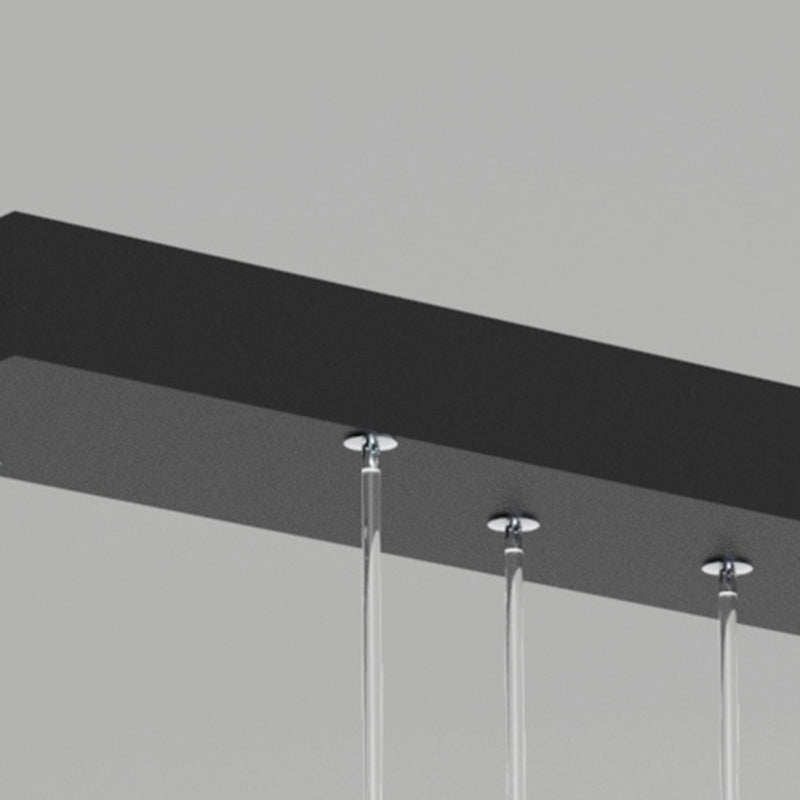 Glass Contemporary Hanging Lights Black Linear Island Lighting Fixture for Dining Room