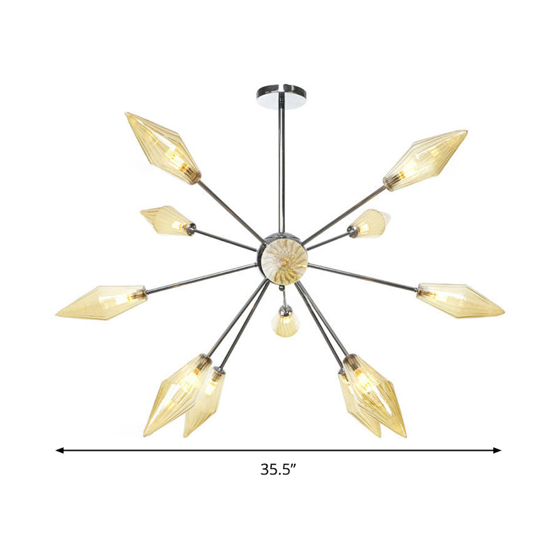 Modernismo lámpara de lámpara cónica de lámpara de lámpara 12 bombillas lámpara de suspensión de techo de dormitorio