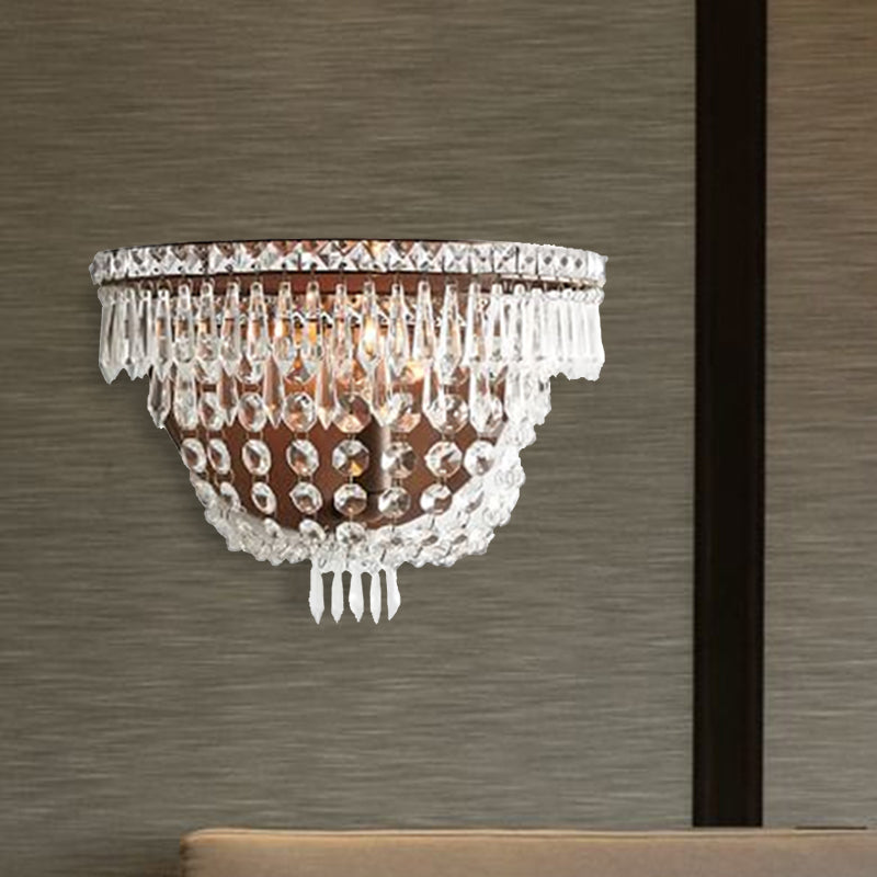 Translucent Crystal Basket Wall Sconce Modernist 1 Head LED Wall Lighting Fixture for Bedroom