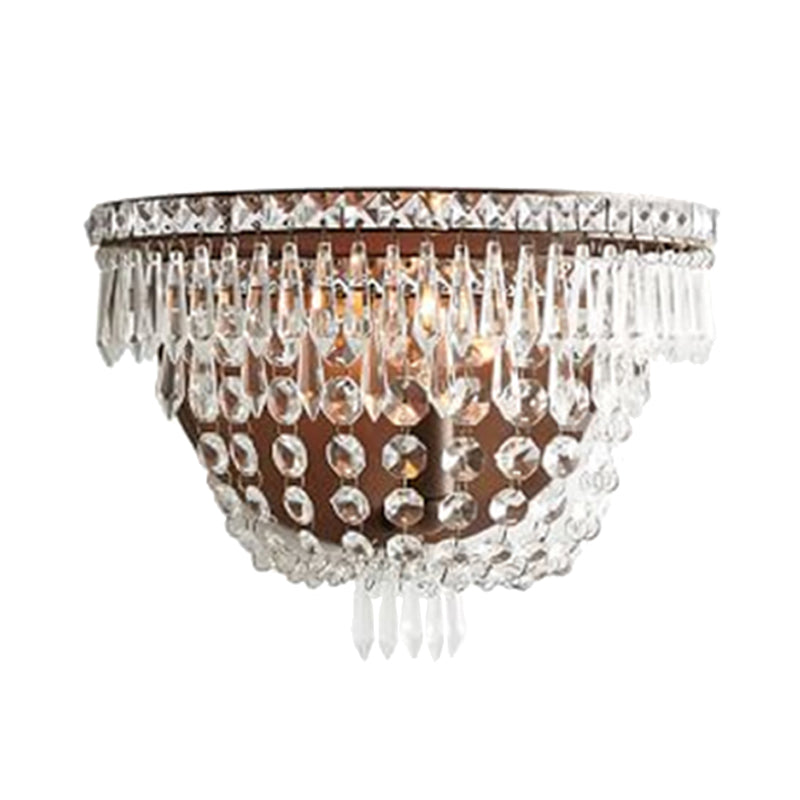 Translucent Crystal Basket Wall Sconce Modernist 1 Head LED Wall Lighting Fixture for Bedroom