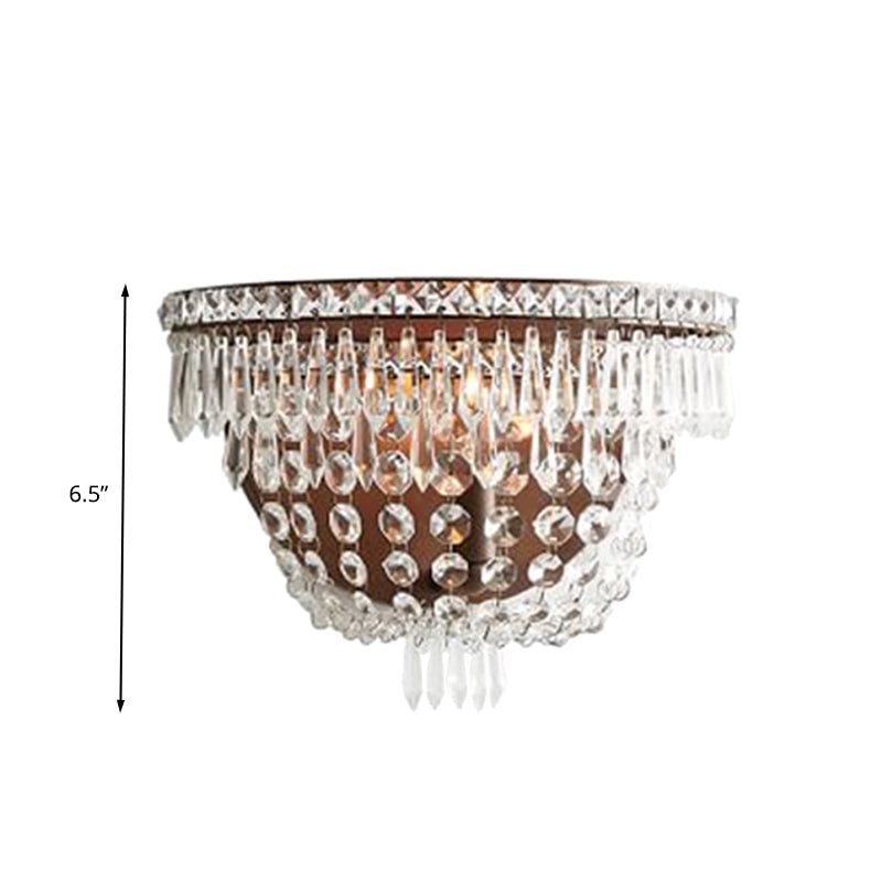 Translucent Crystal Basket Wall Sconce Modernist 1 Head LED Wall Lighting Fixture for Bedroom