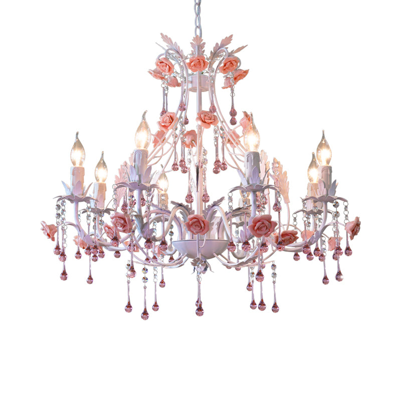 6/8 Bulbos Candelier Chandelier CHANDELIZA CRISTA CRISTA CRISTAL CRISTAL CONTINIBO Lámpara de suspensión para dormitorio