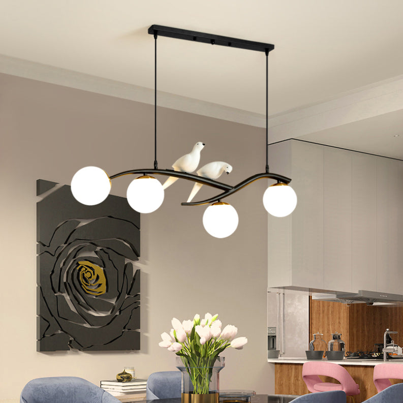 Modern a ciondolo illuminazione per l'illuminazione dell'isola lineare dell'isola della cucina in nero