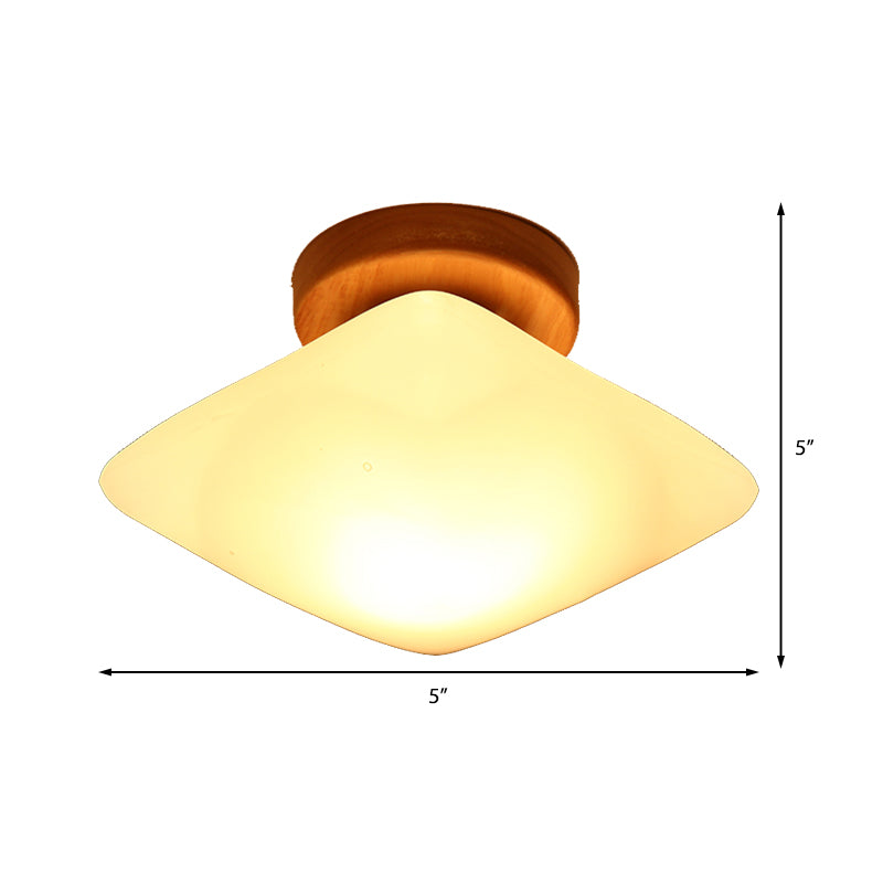 Verre givré semi-Circle / Square Flush Ceiling Light Modern 1 Light Ceiling Flush Flush Mount for Corridor