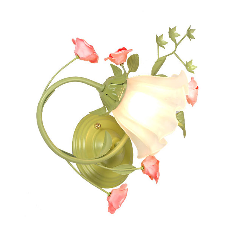 Luz de pared chispeada verde vaso blanco tradicional 1 cabezal sala de estar pared pared iluminación